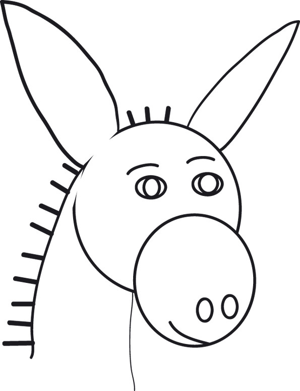Coloriage et dessins gratuits tête d'un âne à imprimer
