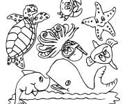 Coloriage Animaux de la mer &agrave; colorier