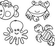 Coloriage Animaux de la mer aquatique