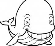 Coloriage Baleine bleue de mer