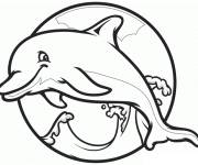 Coloriage Dauphin facile animal de la mer