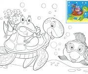 Coloriage Peinture des animaux de la mer