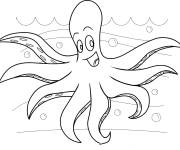 Coloriage et dessins gratuit Pieuvre de la mer stylis&eacute; à imprimer
