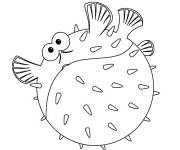 Coloriage et dessins gratuit Poisson Boule animal de la mer à imprimer