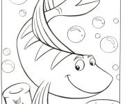 Coloriage Poisson souriant dans la mer
