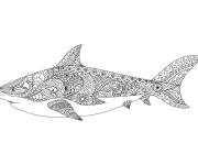 Coloriage et dessins gratuit Requin animal de mer anti-stress à imprimer