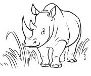Coloriage Animal Rhinoc&eacute;ros dans la savane