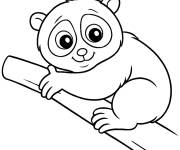 Coloriage et dessins gratuit B&eacute;b&eacute; Panda menac&eacute; à imprimer