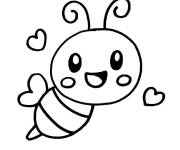 Coloriage Abeille mignonne amoureuse