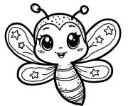 Coloriage Abeille mignonne qui sourit