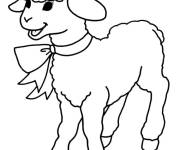 Coloriage Agneau mignon bien d&eacute;cor&eacute;
