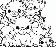 Coloriage Amiti&eacute; des animaux mignons