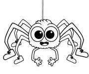 Coloriage et dessins gratuit Araign&eacute;e trop mignonne de cartoon à imprimer