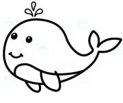 Coloriage et dessins gratuit Baleine mignonne à imprimer