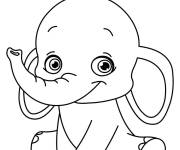 Coloriage B&eacute;b&eacute; &eacute;l&eacute;phant assis