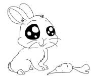 Coloriage B&eacute;b&eacute; lapin mignon avec une carotte