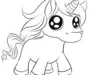 Coloriage B&eacute;b&eacute; licorne magique mignonne