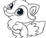 Coloriage et dessins gratuit B&eacute;b&eacute; Renard joyeux à imprimer