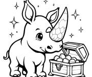 Coloriage B&eacute;b&eacute; Rhino mignon