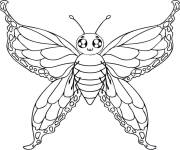 Coloriage Belle Papillon mignon ouvrant ses ailes