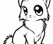 Coloriage Chat au regard trop mignon