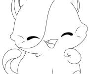 Coloriage Chaton aimable heureux