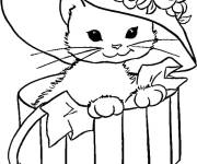 Coloriage Chaton et un animal trop mignon