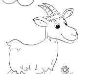 Coloriage et dessins gratuit Ch&egrave;vre mignonne souriante à imprimer