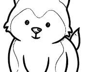 Coloriage Chien Husky mignon