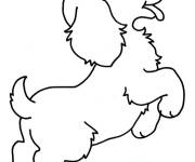 Coloriage Chien mignon attend son repas