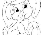 Coloriage Chiot amusant en casque