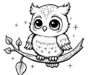 Coloriage Chouette mignonne cp