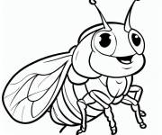 Coloriage Cigale insecte mignonne