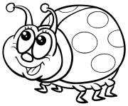 Coloriage Coccinelle Mignonne style cartoon