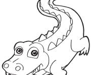 Coloriage Crocodile mignon pour enfants