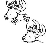 Coloriage Deux rennes mignons