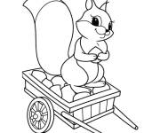 Coloriage &Eacute;cureuil adorable en noir et blanc