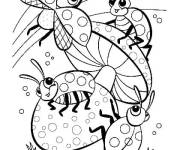 Coloriage Famille de Coccinelles mignonnes