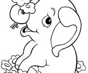 Coloriage Gentil B&eacute;b&eacute; &eacute;l&eacute;phant