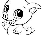 Coloriage Gentil cochon en dansant