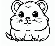 Coloriage Gentil Hamster assis
