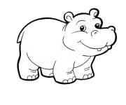 Coloriage et dessins gratuit Gentil petit Hippopotame à imprimer