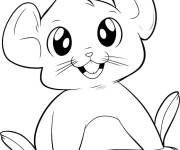 Coloriage Gentil souris adorable