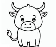 Coloriage Gentil taureau mignon