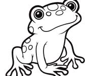 Coloriage Grenouille simple animal mignon