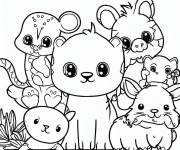 Coloriage Groupe d'animaux mignons