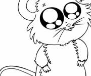 Coloriage Hamster mignon de dessin anim&eacute;