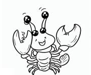 Coloriage Homard heureux trop mignon