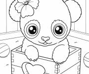 Coloriage Koala mignon avec une fleur