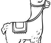 Coloriage Lama mignon en noir et blanc